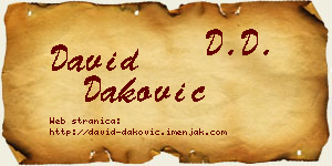David Daković vizit kartica